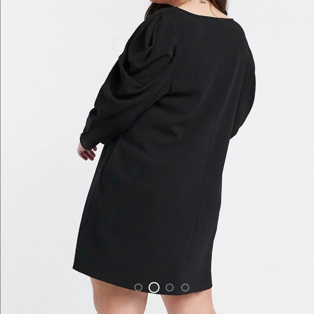ASOS Design v-neck pleat shoulder dress - Picture 3 of 14